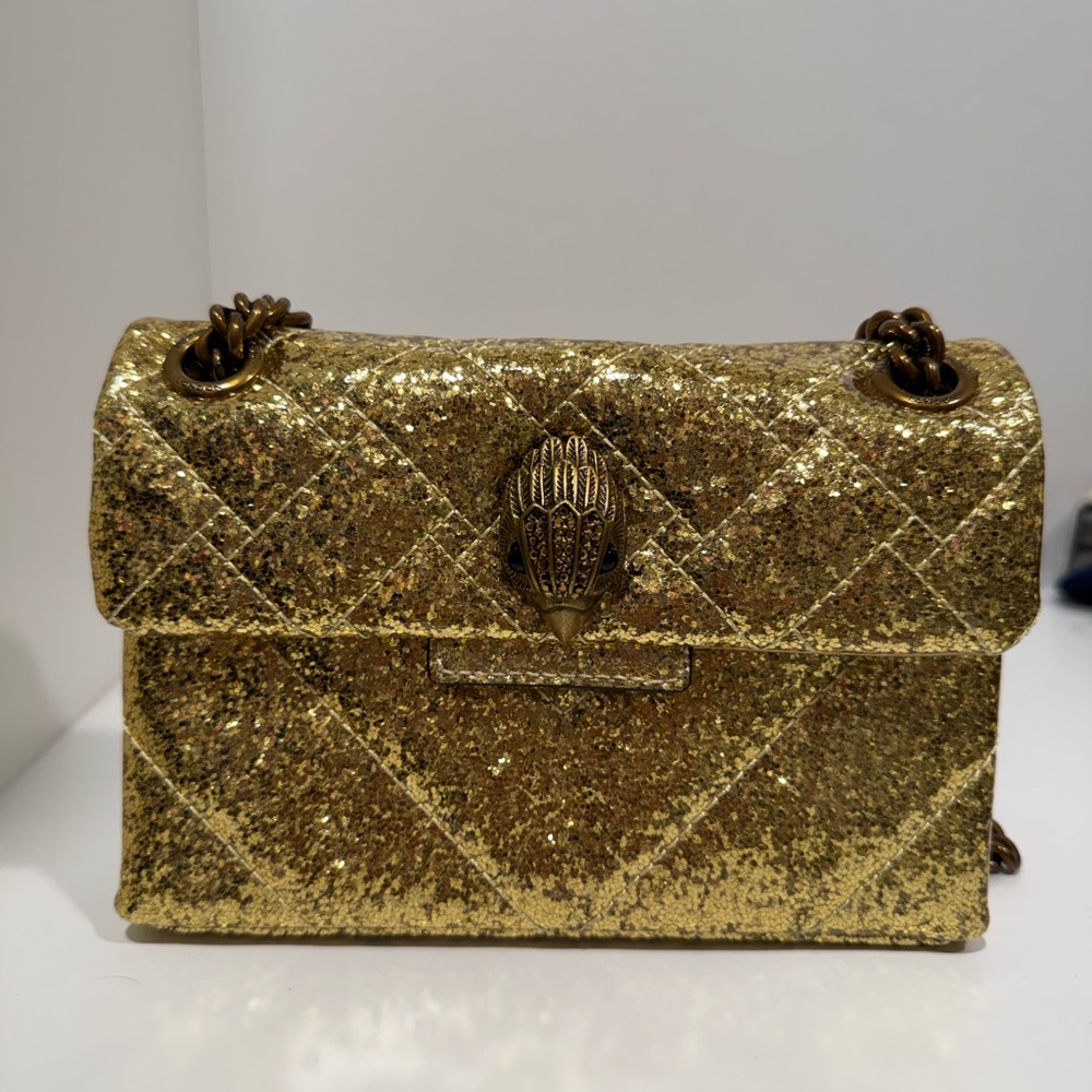 Kurt Geiger Gold Glitter Shoulder Bag